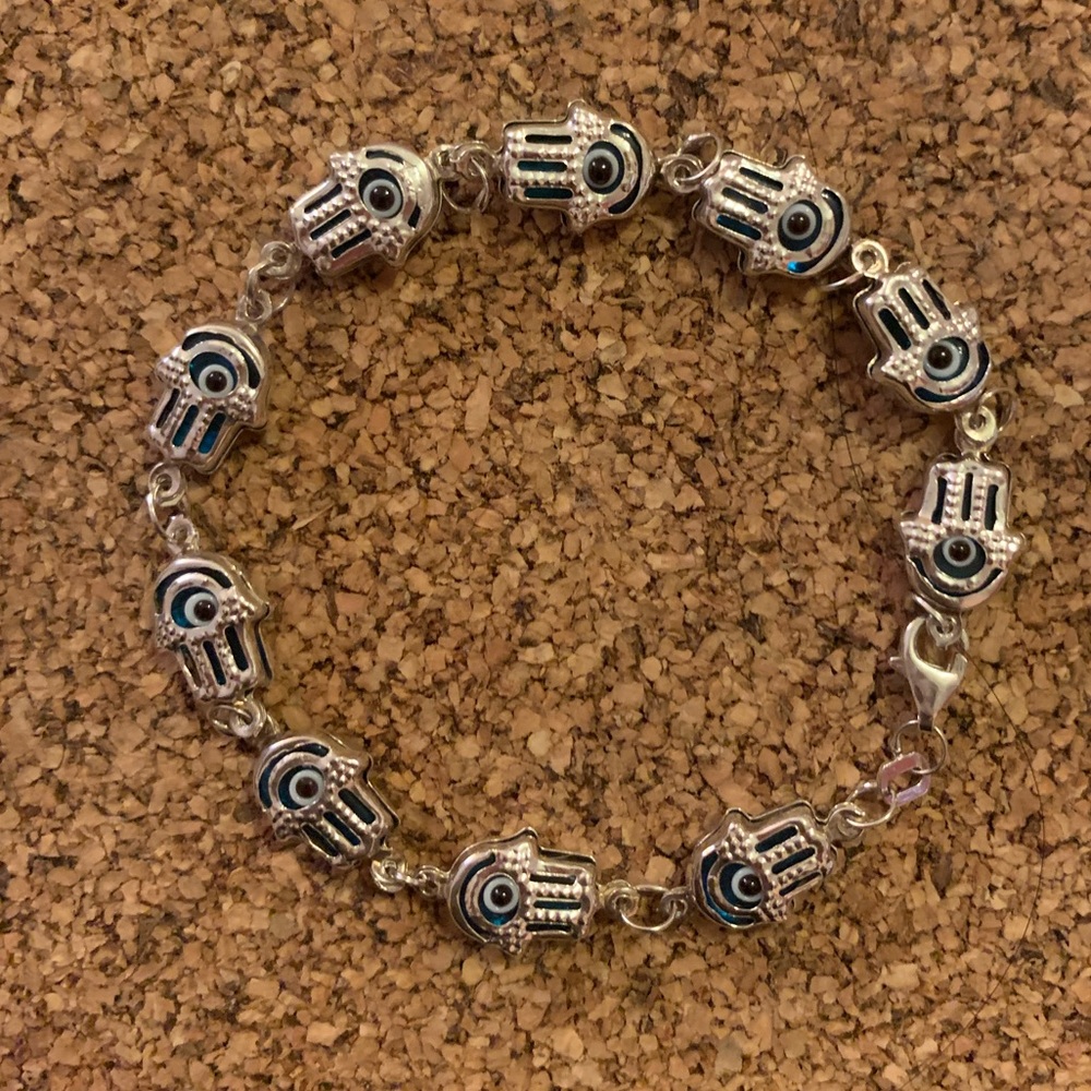 Evil  Eye Sterling Silver Hamsa